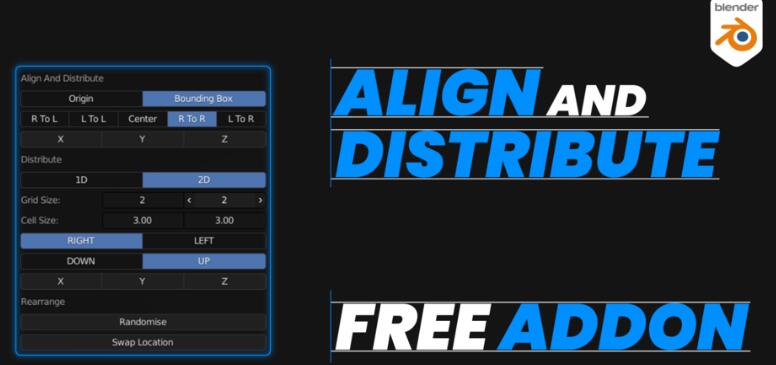 Blender对齐分布插件：AlignAndDistribute V3.0.0-喵星资源网