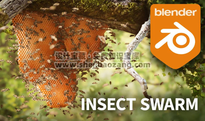 Blender昆虫程序化分布动画资产预设：Insect Swarm – Procedural Insect Systems-喵星资源网