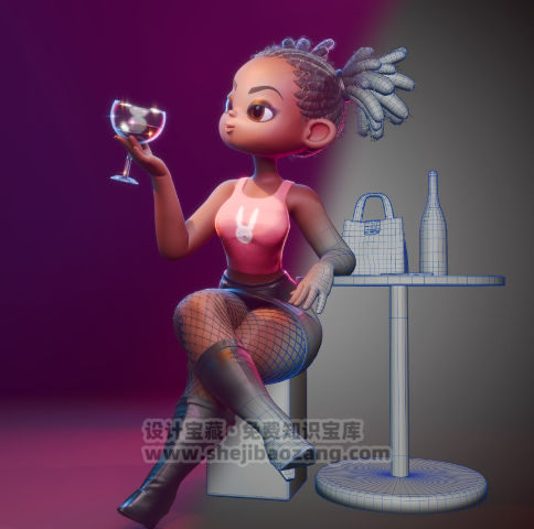 Blender卡通女孩3D建模基础教程3D Cartoon Character modeling with Blender full process videos & 3D files- Newbie level-喵星资源网