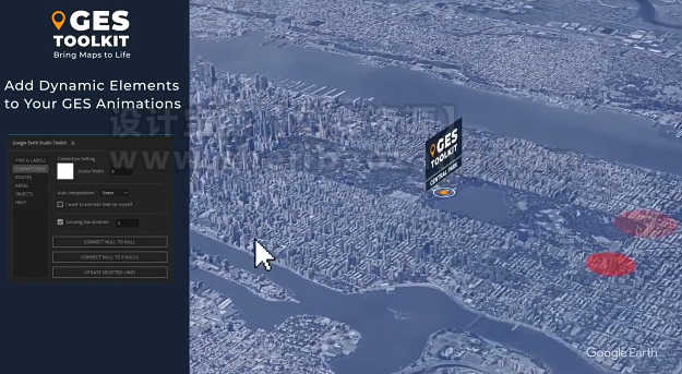 AE地点地标连线地图介绍动画脚本 Aescripts Google Earth Studio Toolkit V2.1附使用教程-喵星资源网