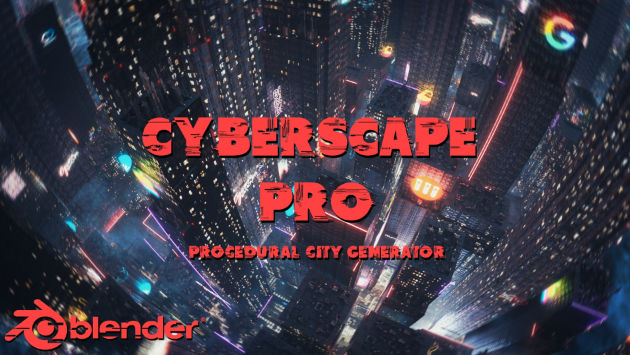 Blender程序化城市楼房3D模型生成器资产预设 Cyberscape Pro V2.3 – Procedural City Generator-喵星资源网