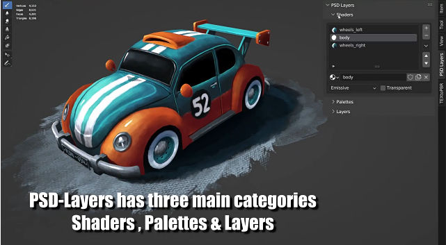 Blender贴图分层材质纹理绘制修改插件 PSD-Layers V1.5.1 + 使用教程-喵星资源网