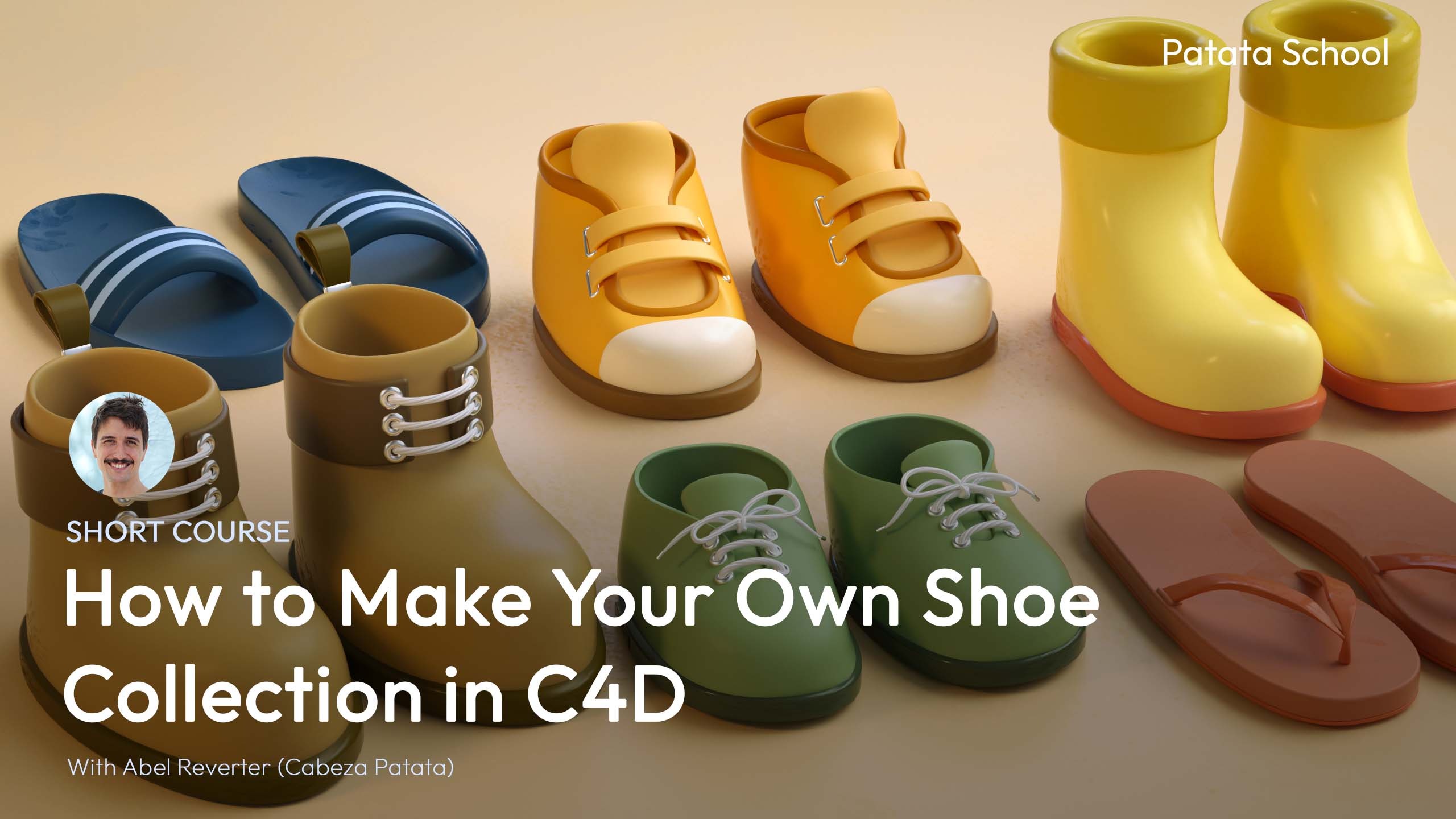 C4D教程 卡通鞋子建模 Patata School – How to Make Your Own Shoe Collection in C4D-喵星资源网