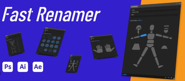 AE/AI/PS脚本中文版 快速给图层重命名工具 Fast Renamer 1.5 Win/Mac+使用教程-喵星资源网