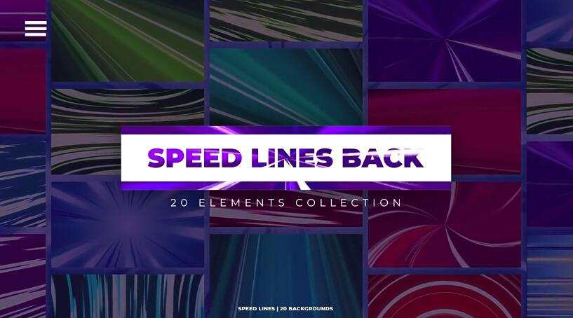 AE/PR动漫彩色速度线背景动画模板Speed Lines Backgrounds-喵星资源网