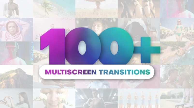 AE模板 100种多画面网格分屏转场过渡动画 Multiscreen Transitions-喵星资源网