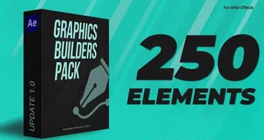 AE模板 250种现代时尚流行图形文字标题排版动画 Graphics builders Pack-喵星资源网