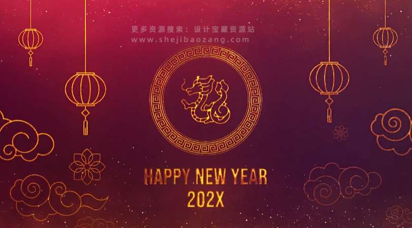 AE模板 中国风喜庆新年LOGO片头动画 Chinese New Year-喵星资源网