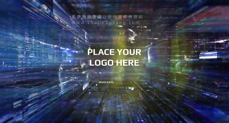 AE模板 科技感发光线条背景空间穿梭LOGO标志展示片头 Cyber Logo 2-喵星资源网