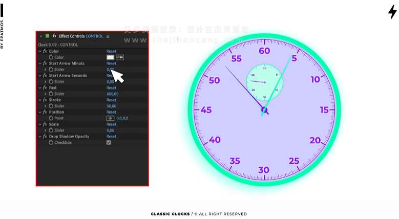 AE模板 经典数字时钟动画 Classic Clocks-喵星资源网