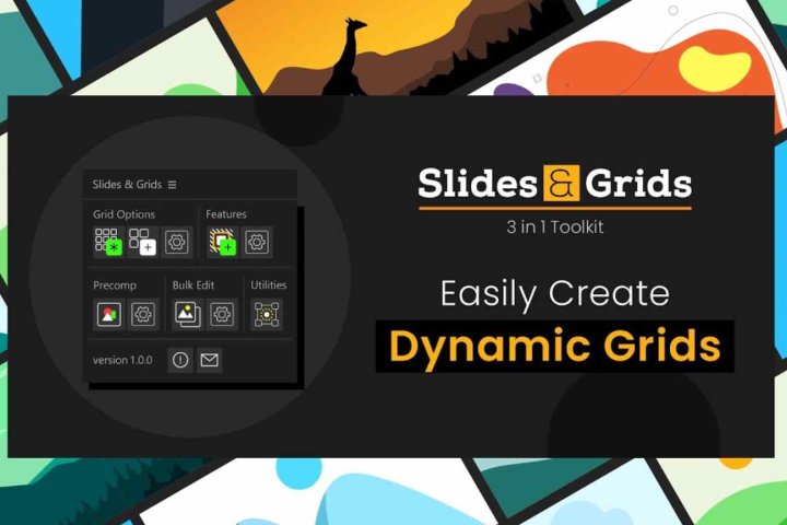 AE脚本 轻松打造动感网格与幻灯片动画 Slides & Grids V1.0 Win/Mac-喵星资源网
