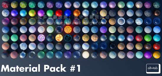 Alt Tab 128 Materials Pack：Blender材质纹理贴图资产包-喵星资源网