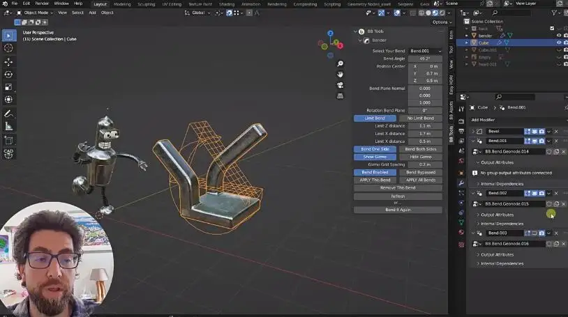 Blender三维模型弯曲插件 一键实现各种弯曲变形Bender V1.1.4 – Simple Bend Add-On-喵星资源网