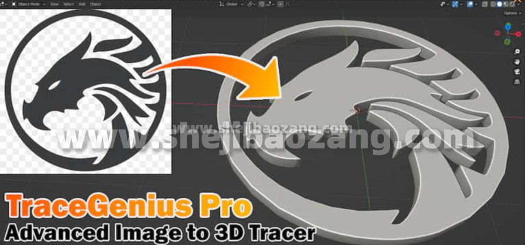 Blender插件 2D图片转3D模型 Tracegenius Pro – Advanced 2D Image To 3D Tracer-喵星资源网