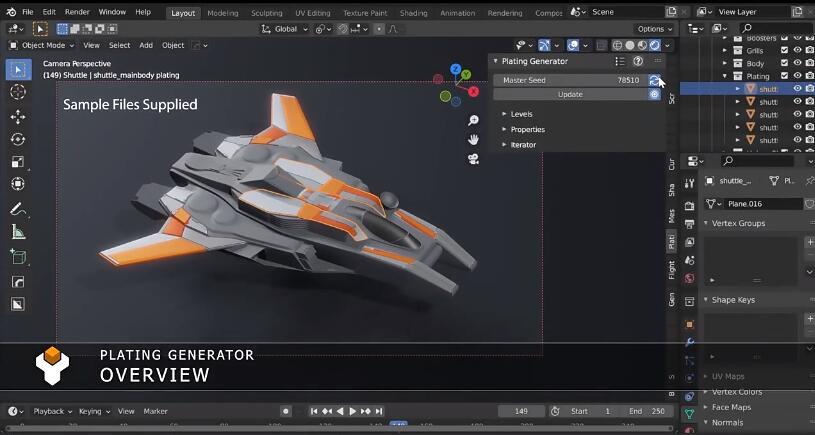 Blender插件 多边形纹理生成器 Plating Generator and Greebles v2.1+预设库-喵星资源网