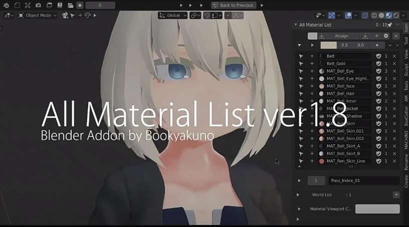 Blender插件 材质灯光摄像机场景素材列表 All Material List V2.7.4-喵星资源网