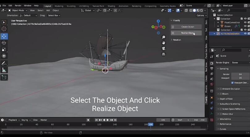 Blender插件 模型对象水面漂浮效果 Floatify V1.0-喵星资源网