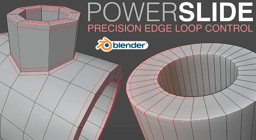 Blender插件 细分模型精确添加边缘布线 PowerSlide V1.0.1-喵星资源网