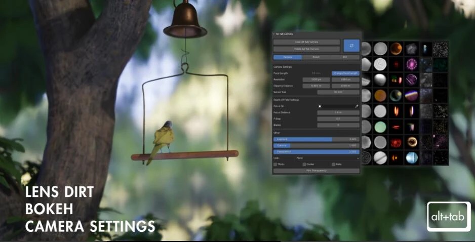 Blender插件 自定义摄像机虚焦景深 Alt Tab Camera V1.2.0-喵星资源网