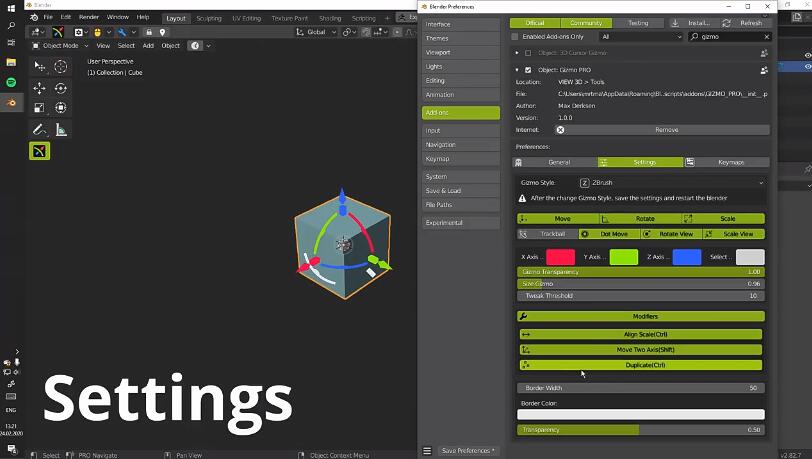 Blender插件-Gizmo PRO V3.3.1 模型中心轴点位置移动控制工具-喵星资源网