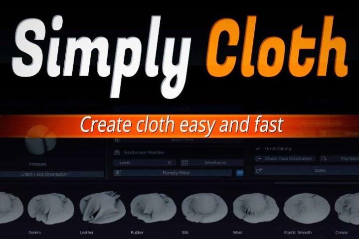 Blender插件-Simply Cloth Pro v2.4.2快速布料模拟生成器+预设-喵星资源网