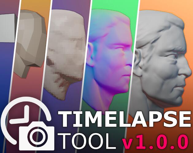 Blender插件Timelapse Tool V1.1.1记录模型延时操作变化过程-喵星资源网