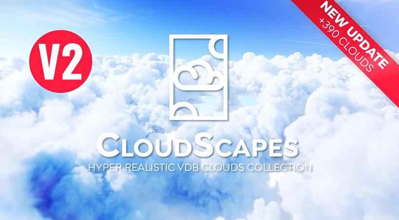 Blender真实云朵白云VDB模型预设Cloudscapes V2-喵星资源网