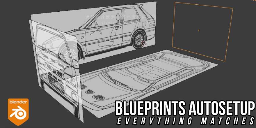 Blender蓝图参考图片自动放置插件：Blueprint AutoSetup v1.2-喵星资源网