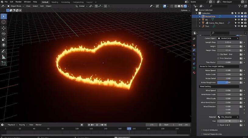 Blender预设 自定义路径火焰燃烧特效动画资产Curve Fire V1.2-喵星资源网