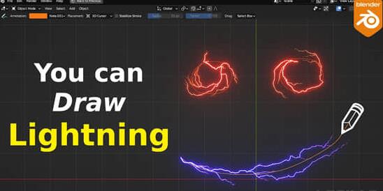 Blender预设 自定义路径电流闪电特效生成器资产 Draw Lightning Generators V1.6-喵星资源网