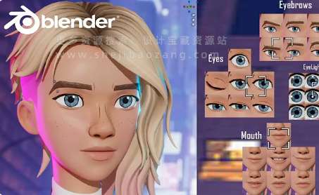 人物表情形态键控制绑定Blender插件-Shape Key Selector V1.0.20+使用教程-喵星资源网